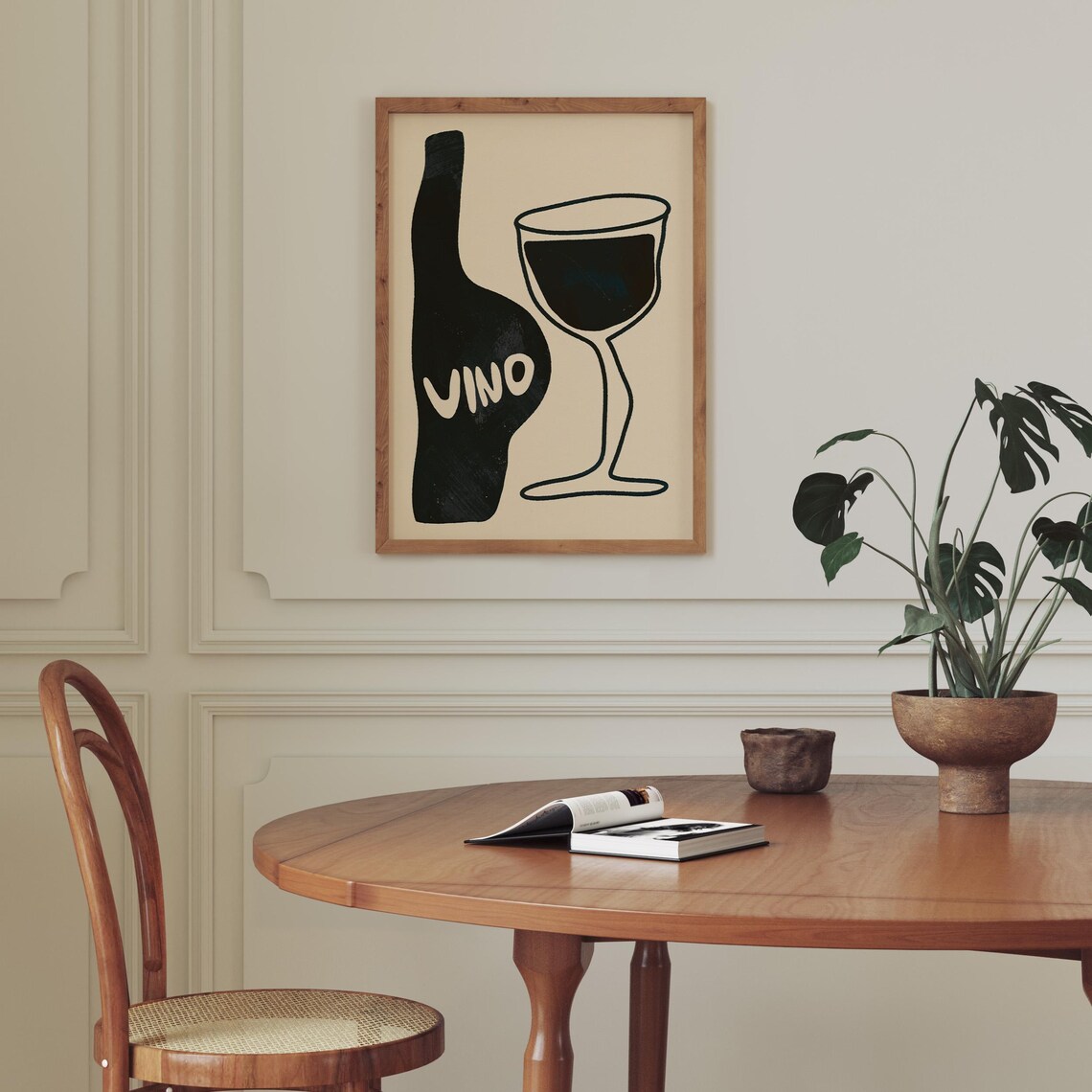Vino Retro Wine Art Print, Mid-Century Kitchen Decor - Image 2