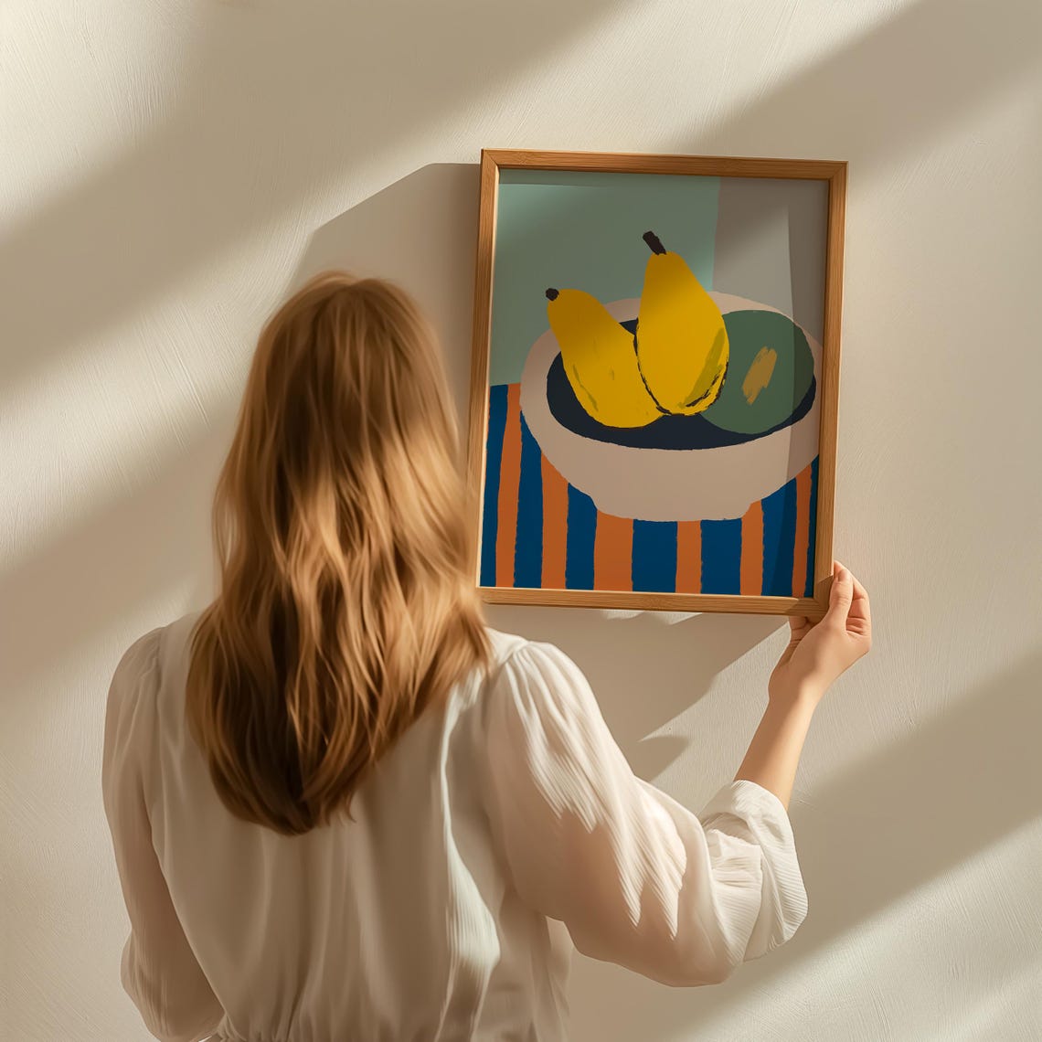 Yellow Pears Still Life Colorful Modern Fruit Kitchen Art Poster