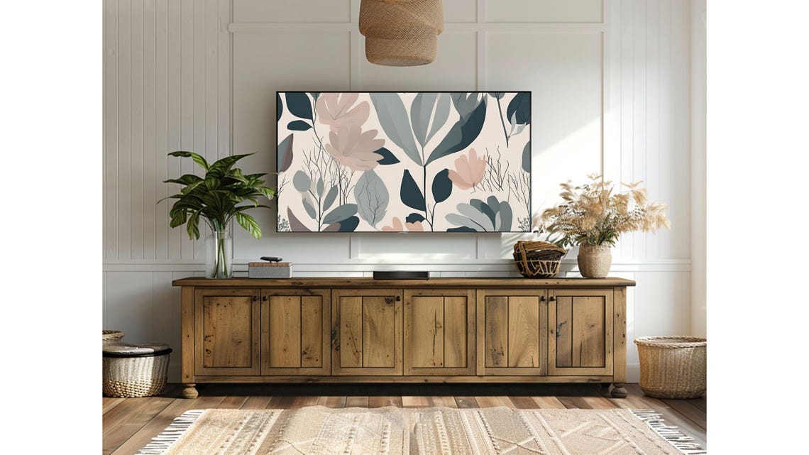 Modern Botanical Leaves Neutral Olive Bedroom Decor Wall Art - Image 3