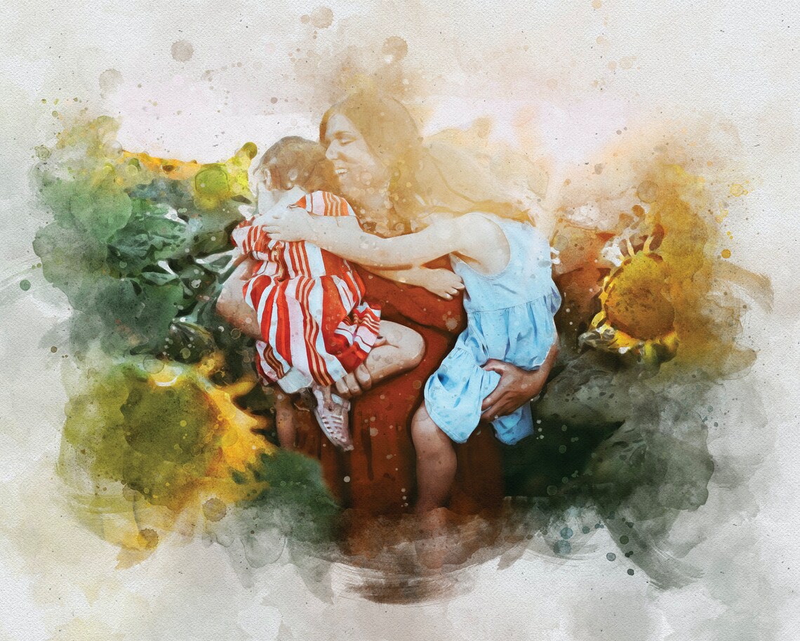 Custom Watercolor Portrait From Photo, Christmas Gift - Image 2