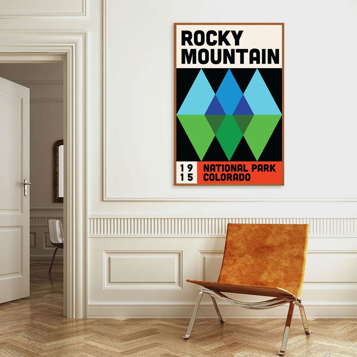 Rocky Mountain National Park Colorado 1915 Geometric Diamond Poster Art - Image 2