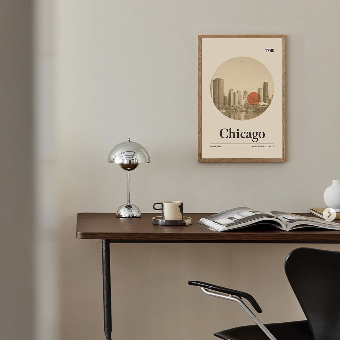 Chicago City Poster, Mid-Century Travel Poster - Image 4