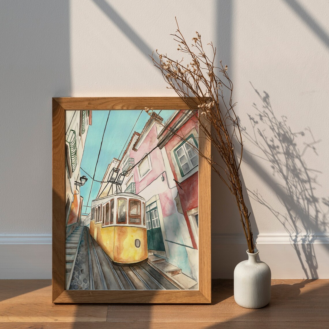 Lisbon Print Portugal Wall Art Portuguese Gifts Travel Wall Decor Architecture Print City Painting Decor Over The Bed - Image 3