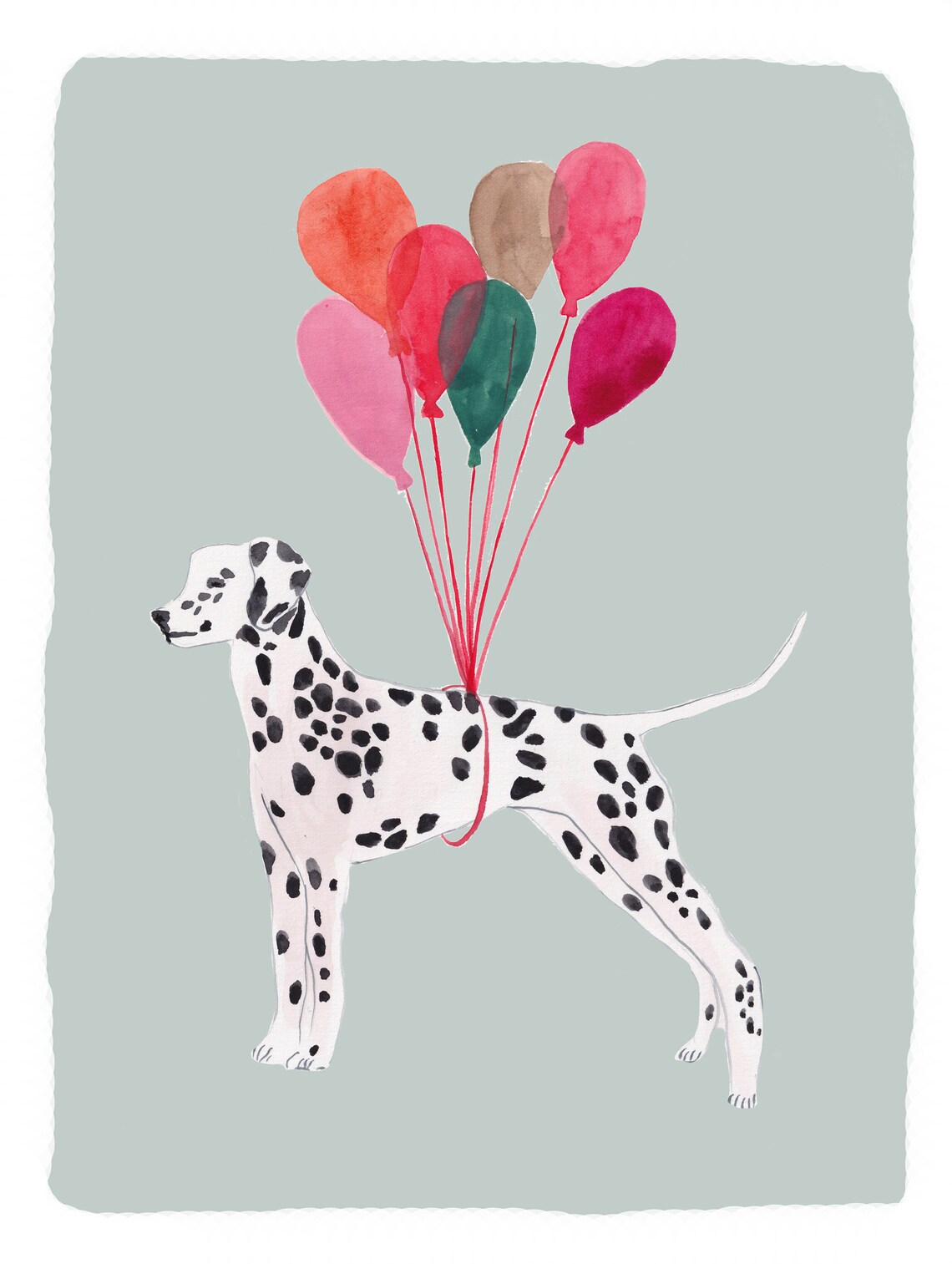 Dalmatian Dog and Balloon Nursery Wall Art Print - Image 2