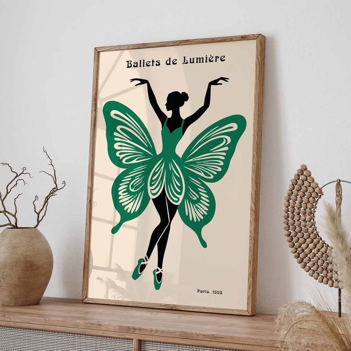 Ballets de Lumière Paris 1992 Poster with Green Butterfly Dancer - Image 6