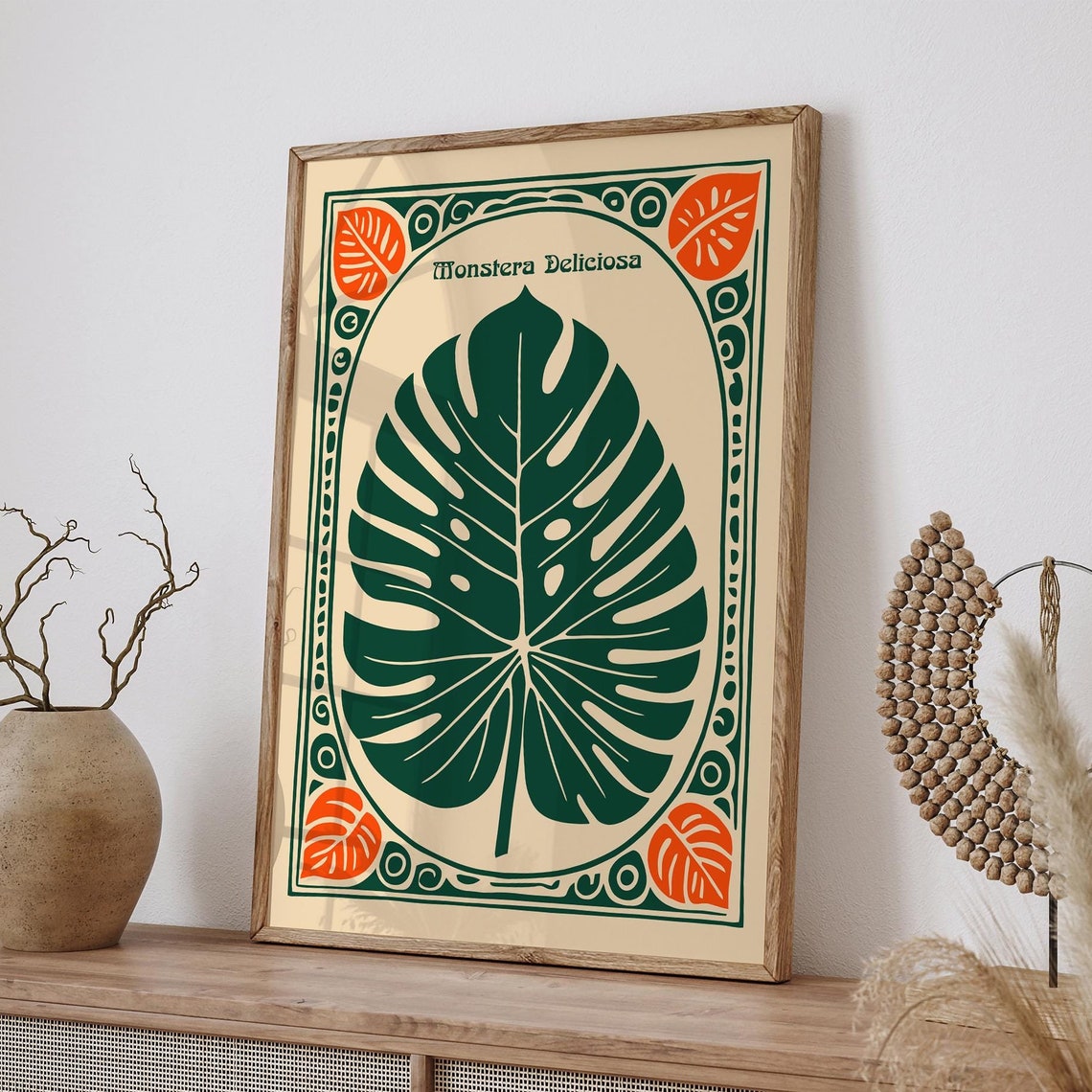 Monstera Deliciosa Green Leaf Vintage Botanical Home Decor Poster - Image 6