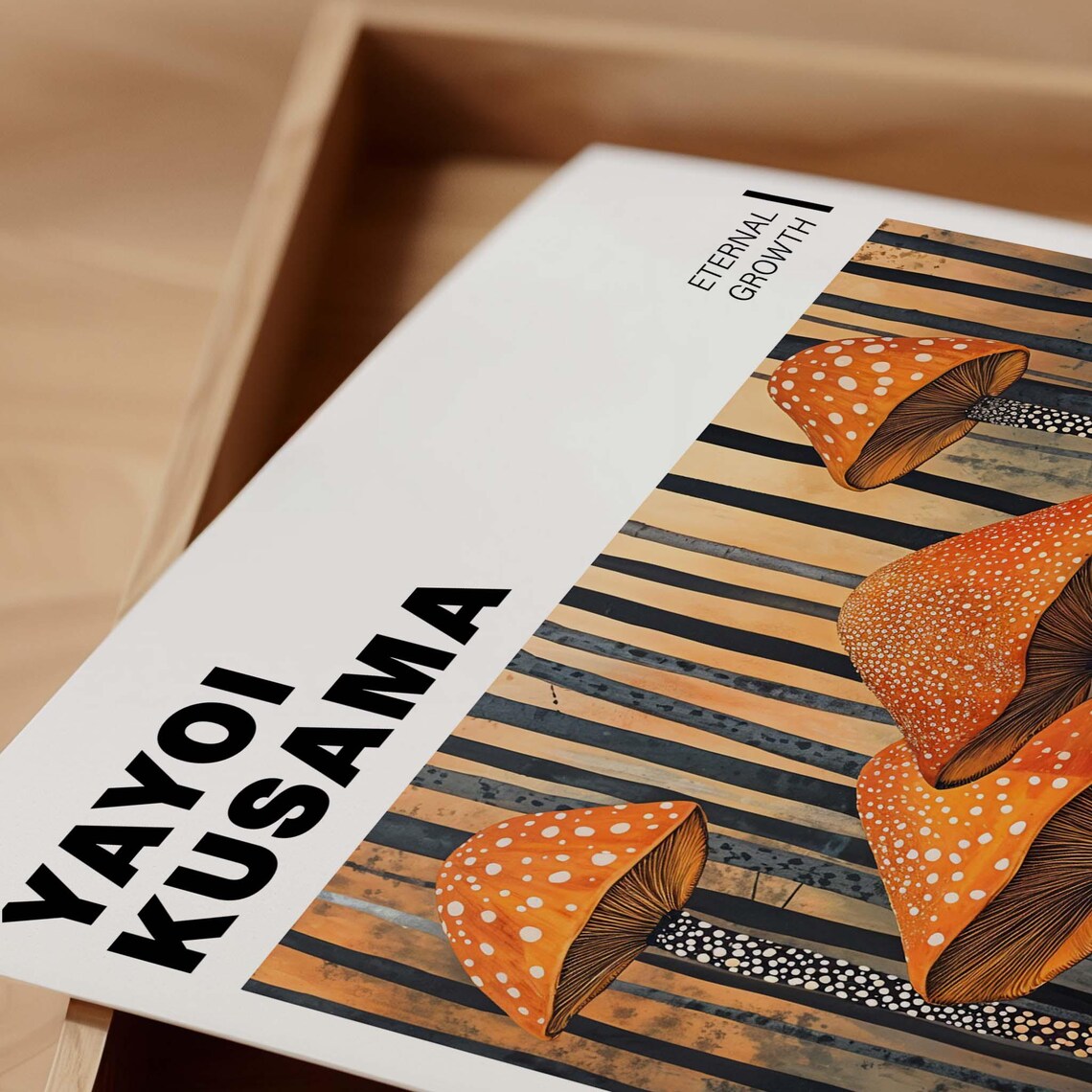 Yayoi Kusama Inspired Mushroom Poster, Psychedelic Art - Image 2