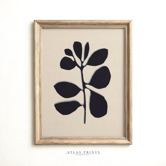 Neutral Botanical Abstract Organic Shapes Print Moody Floral Bw Wall Art Minimalist Scandinavian Room Decor