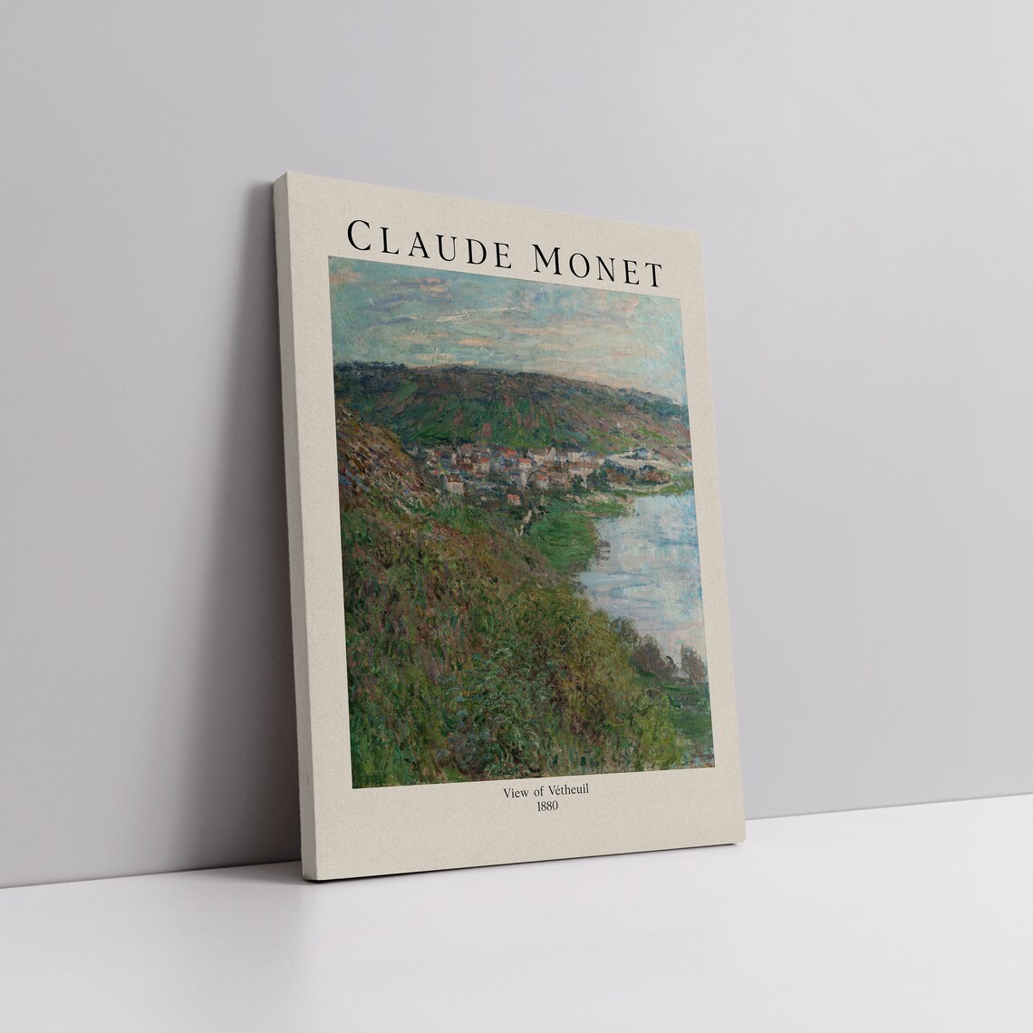 Claude Monet View of Vétheuil 1880 French River Town Impressionist Poster - Image 2