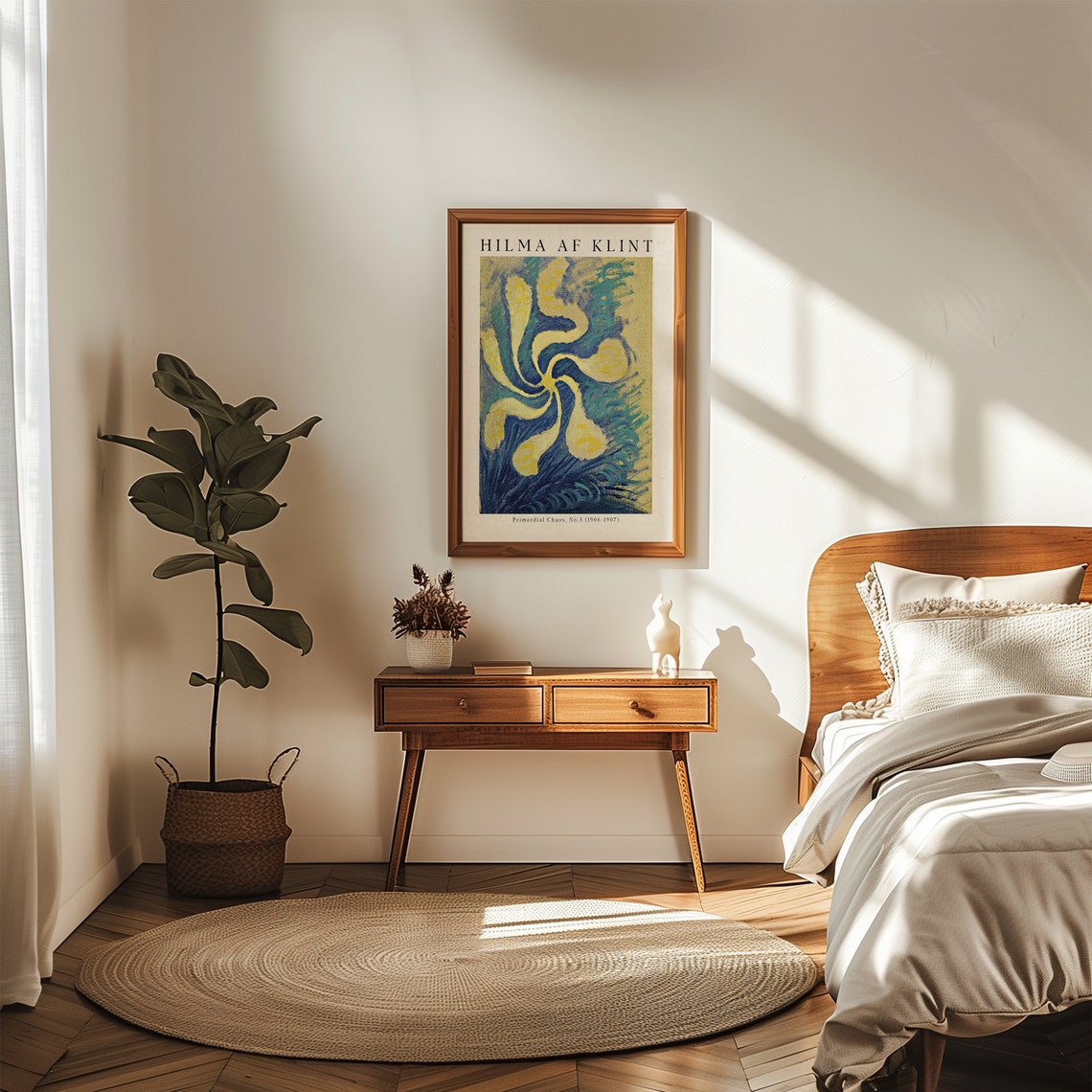 Hilma Af Klint Primordial Chaos No 3 Swirl Abstract Blue Yellow Poster - Image 2