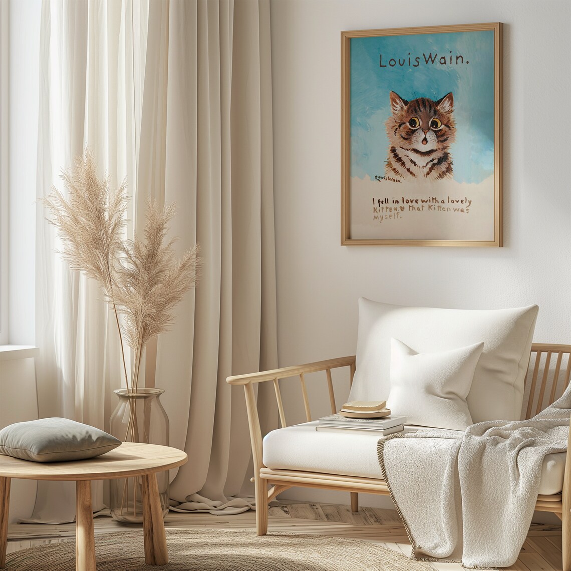 Louis Wain Kitten Cat Painting Whimsical Animal Portrait Poster - Image 4