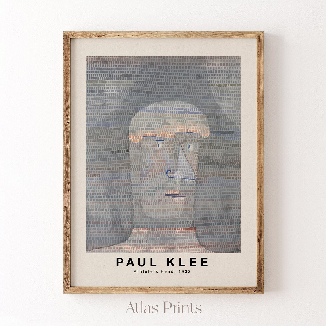 Paul Klee Athletes Head 1932 Pointillist Portrait Mosaic Art Poster - Image 4