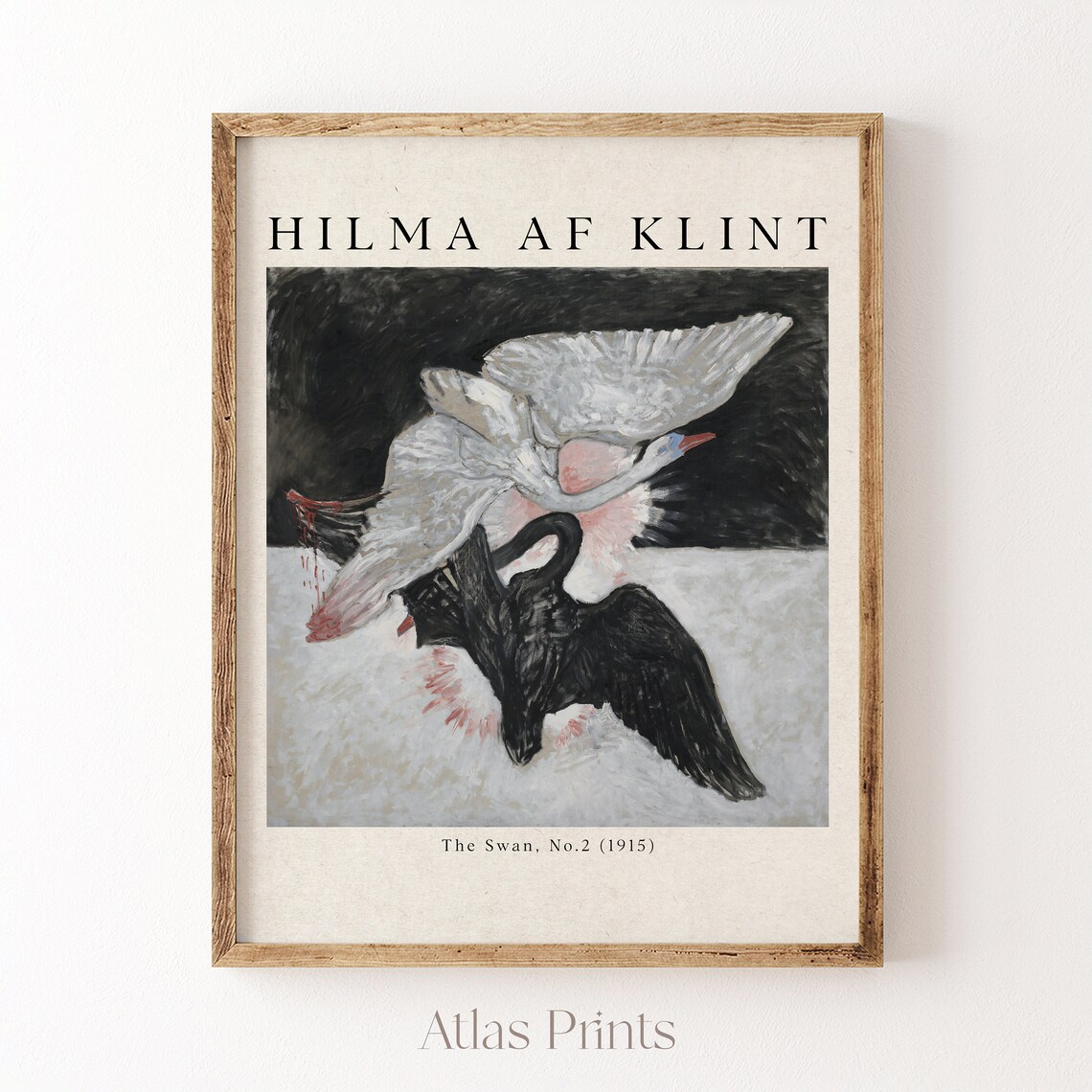 Hilma af Klint The Swan No.2 1915 Black White Swan Duo Poster