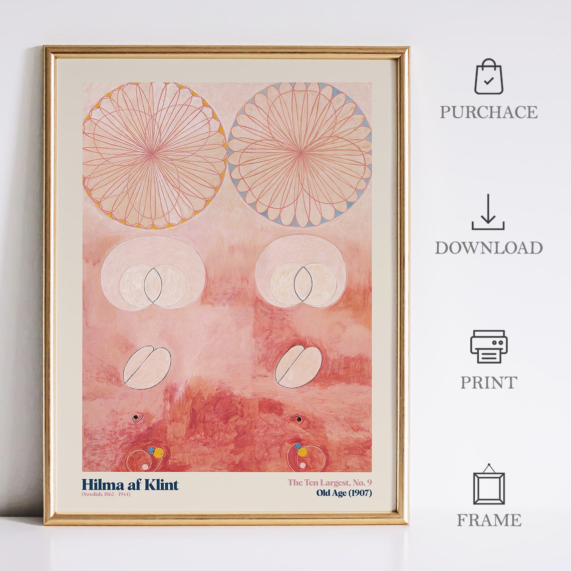 Hilma Af Klint The Ten Largest No 9 Old Age 1907 Pink Abstract Poster - Image 3