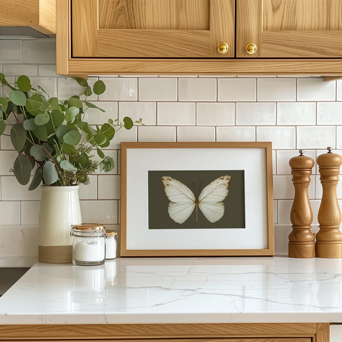 Vintage White Butterfly Specimen Dark Moody Insect Study Wall Art - Image 4