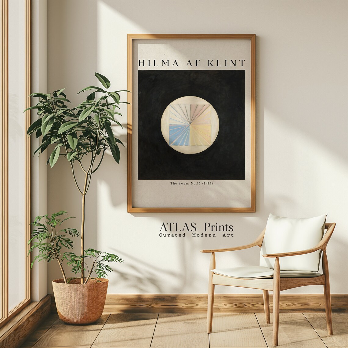 Hilma af Klint The Swan No 15 Radiant Circle Black Art Poster - Image 3