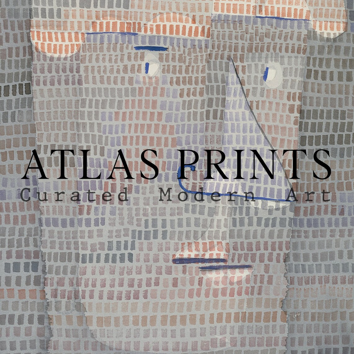 Paul Klee Athletes Head 1932 Pointillist Portrait Mosaic Art Poster - Image 2