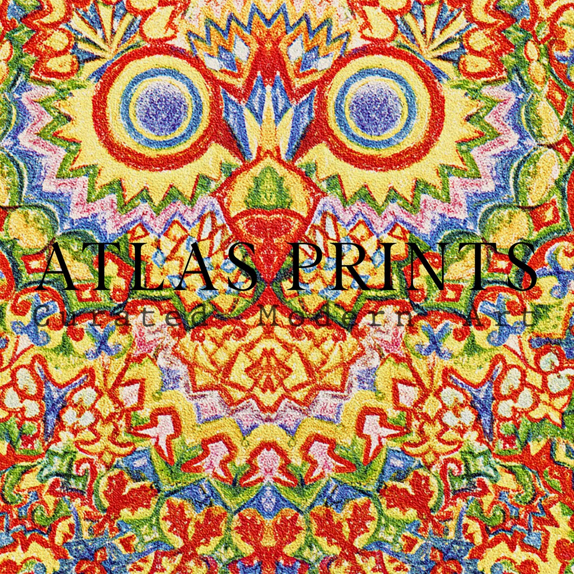 Louis Wain Fractal Cat 1929 Psychedelic Kaleidoscope Art Poster - Image 3