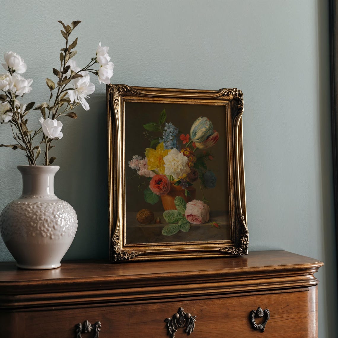 Colorful Tulip Bouquet Classic Dutch Floral Still Life Poster - Image 2