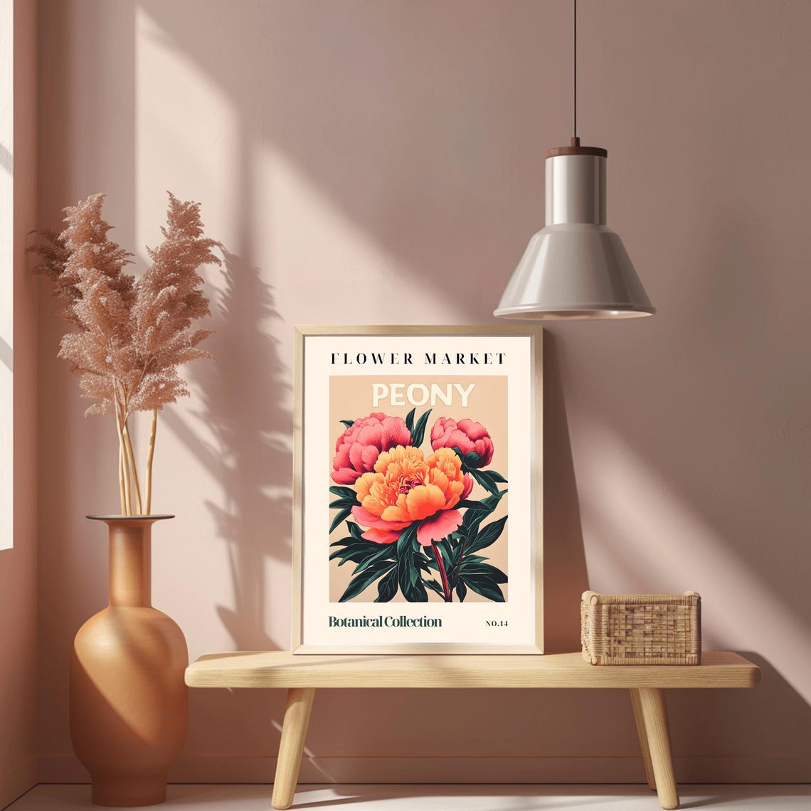 Flower Market Peony Print Boho Flower Wall Art Floral Print Pink Print Trendy Wall Art Bedroom Homedecor Living Room - Image 3