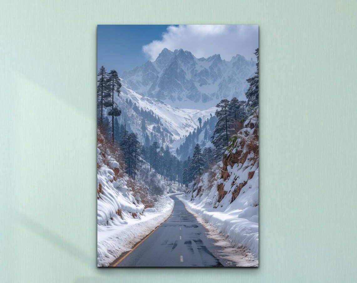 Kashmir Mountain Road Art Print, Wall Decor