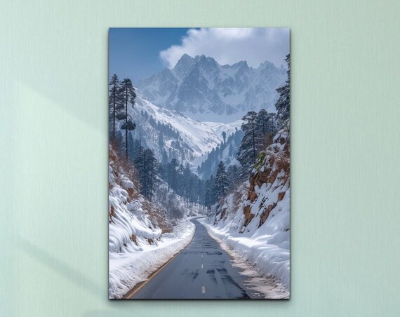 Kashmir Mountain Road Art Print, Wall Decor