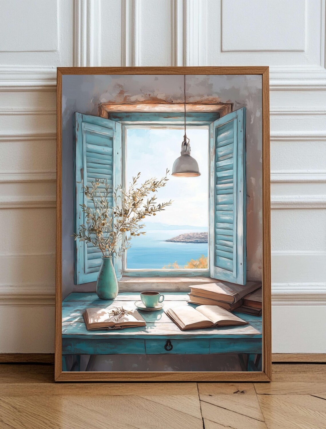 Greek Room With Sea View, Mediterranean Travel Poster