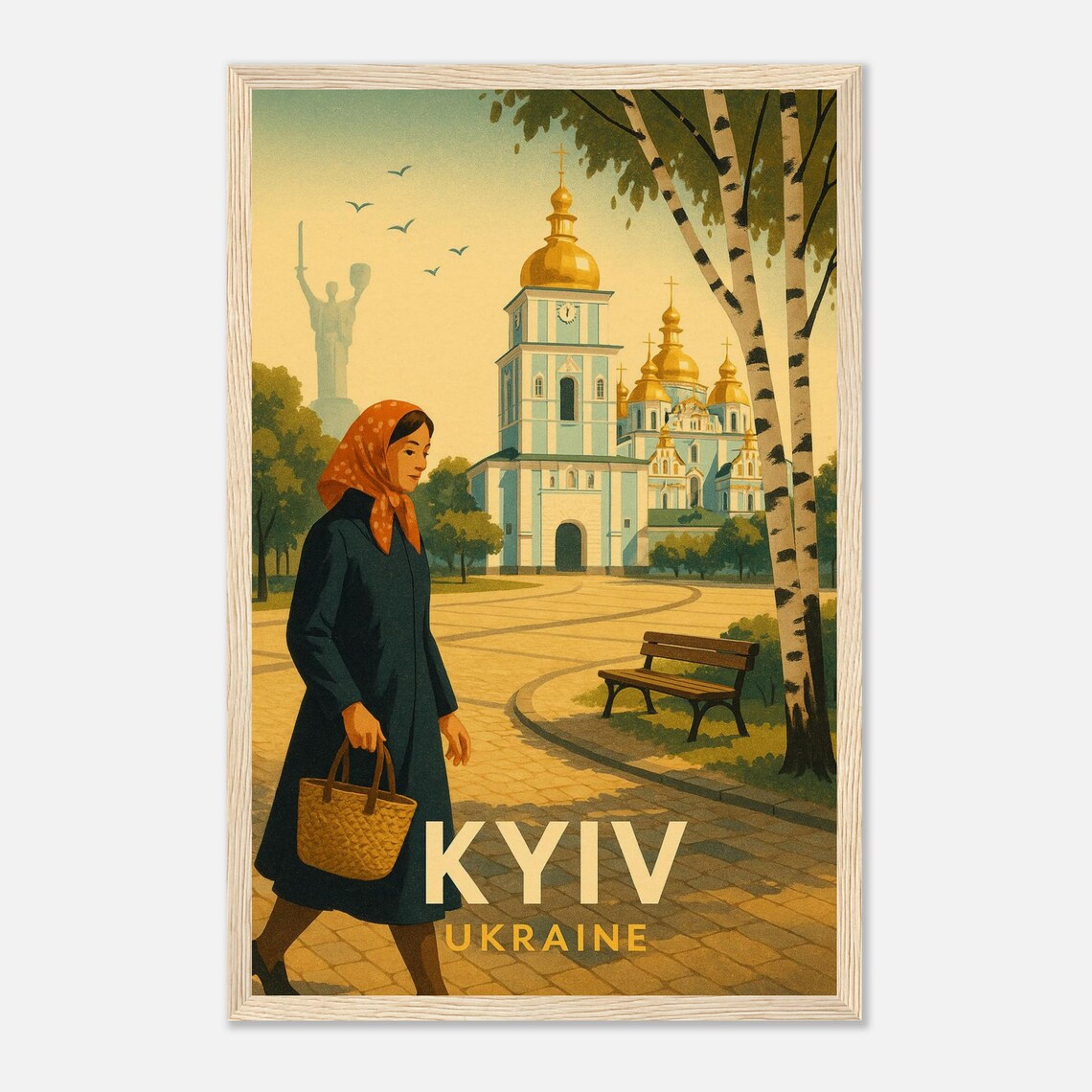 Kyiv St Michaels Golden Dome Monastery Vintage Ukraine Poster