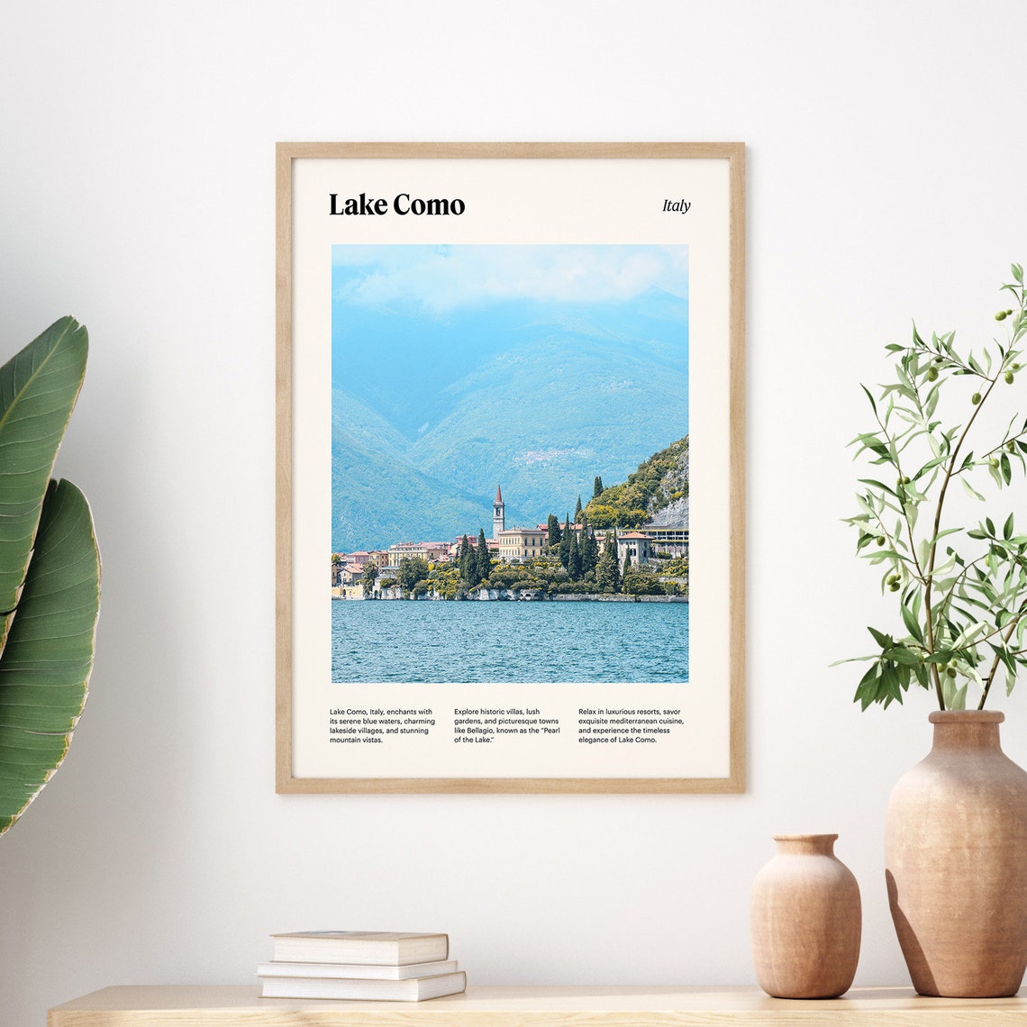 Lake Como Serene Lakeside Village Mountain Backdrop Italy Poster