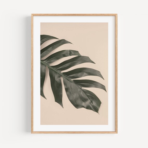 Botanical Print Set Palm Leaf And Monstera Prints Large Wall Art Botanical Decor Leaf Poster Print