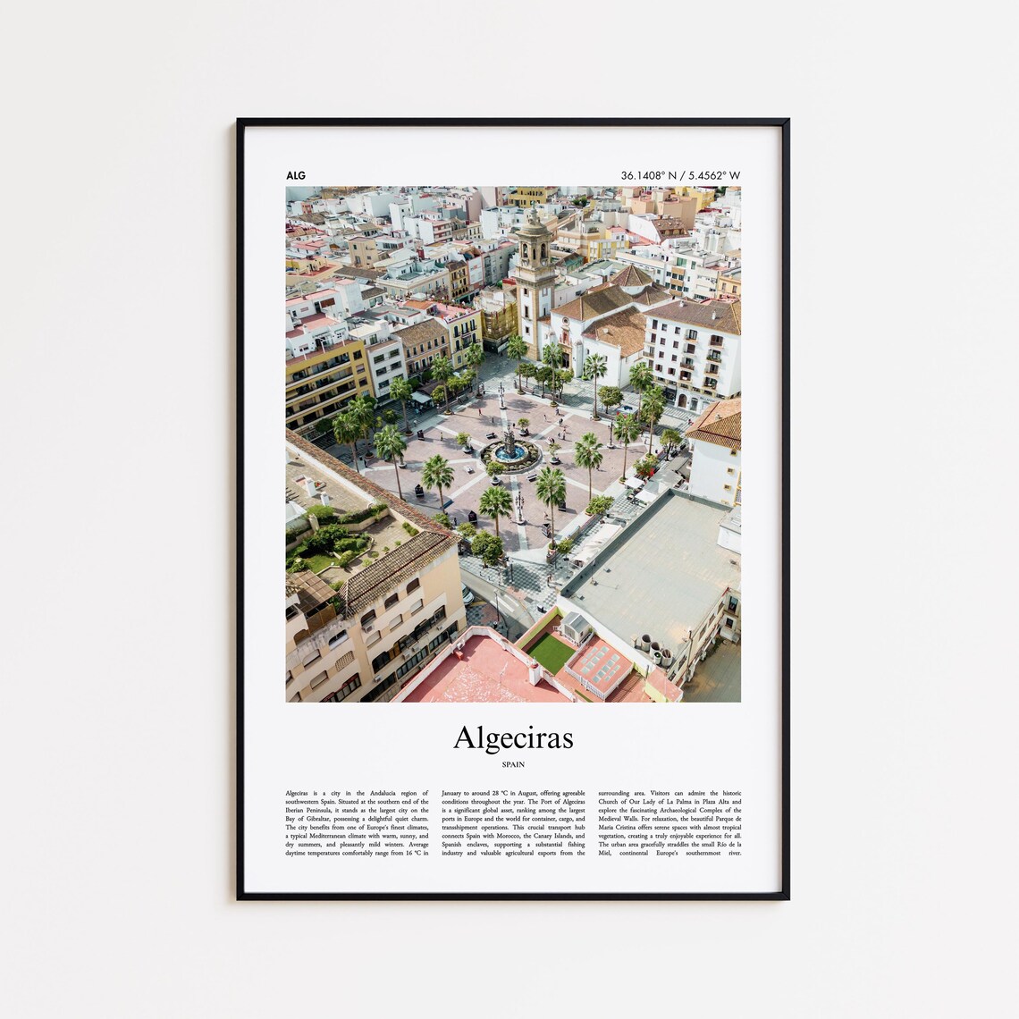 Algeciras Old Town Square Aerial View Andalusia Spain Photo Poster