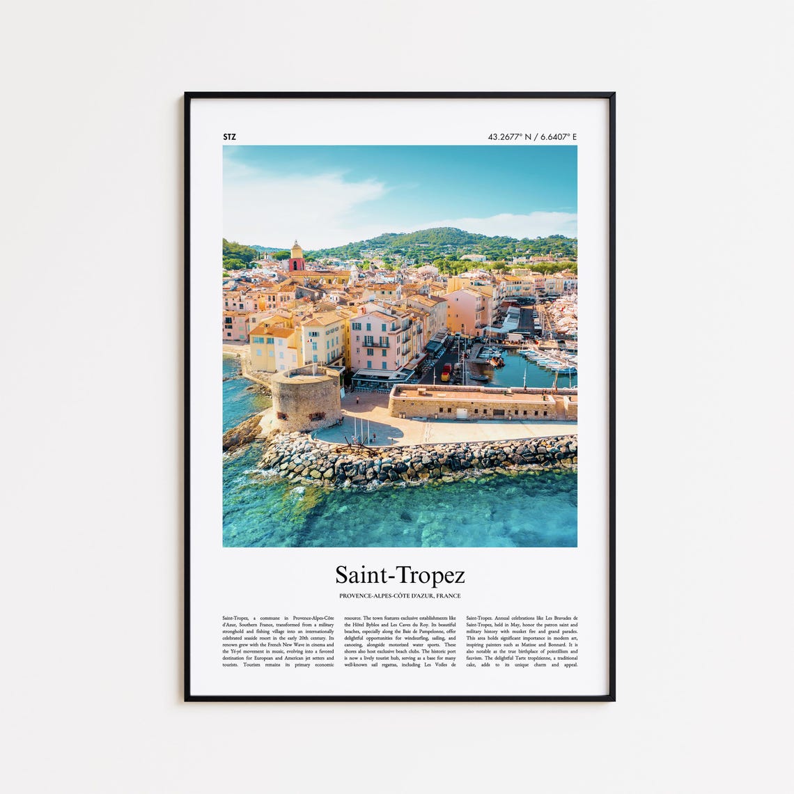 Saint-Tropez France Harbor Aerial Riviera Coast Photo Poster