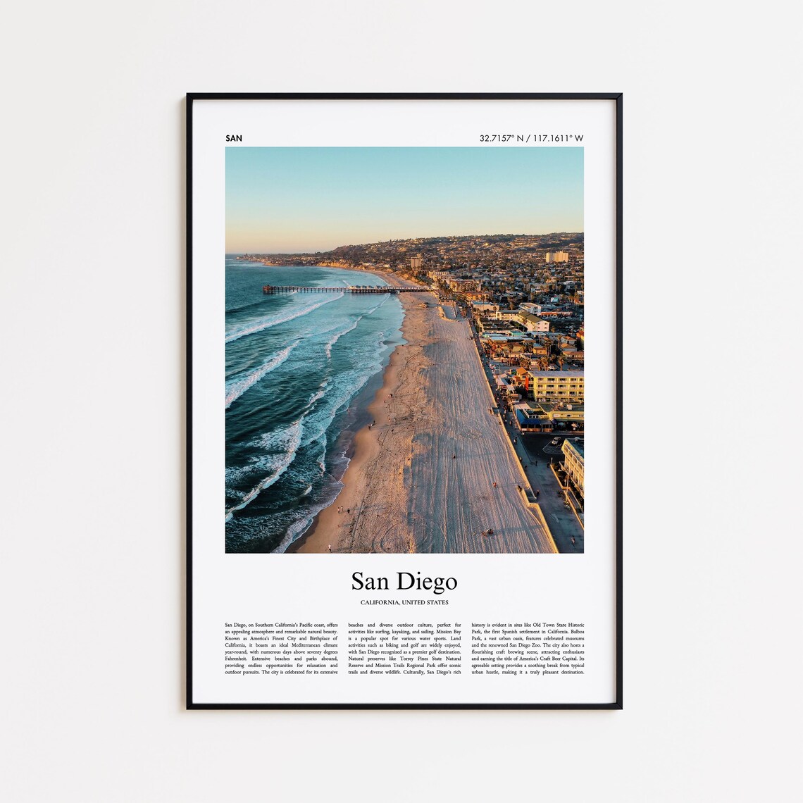 San Diego Real Photo Travel Poster, United States