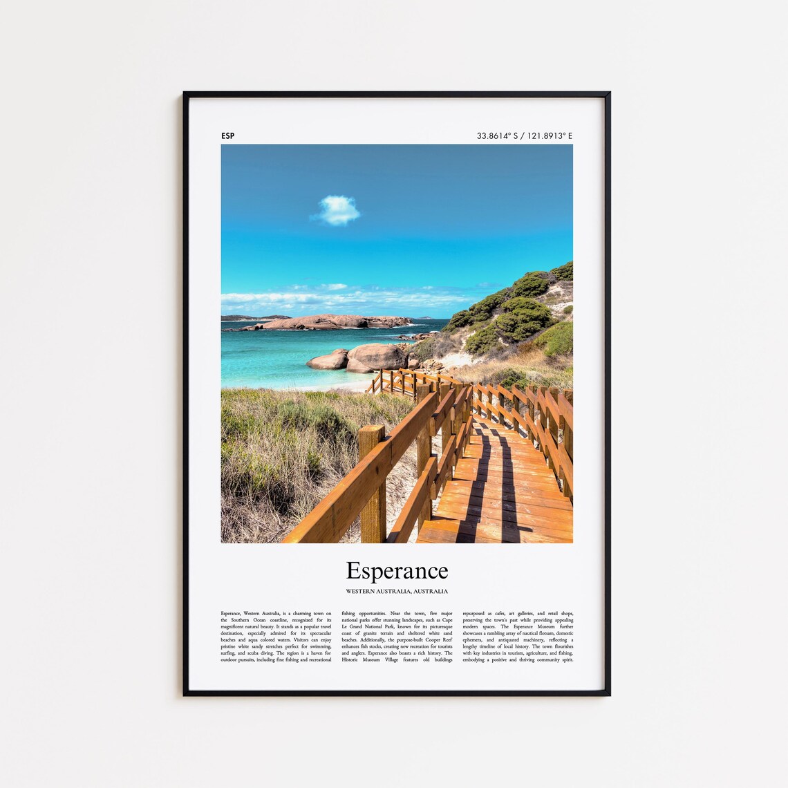 Esperance Western Australia Boardwalk Beach Travel Photography Poster