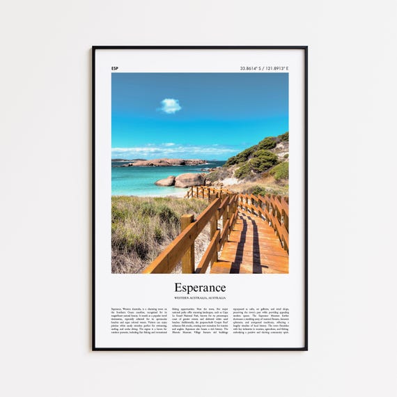Esperance Color Print Real Photo Poster Travel Gift Western Australia Minimal