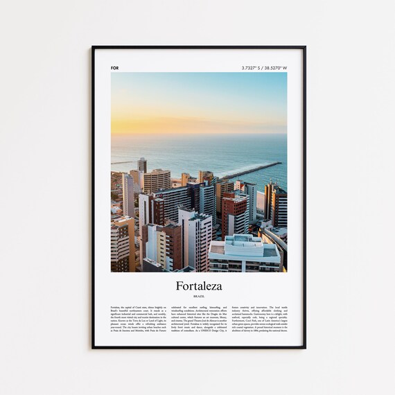Fortaleza Color Print Real Photo Poster Travel Gift Brazil Minimal City Wall Art