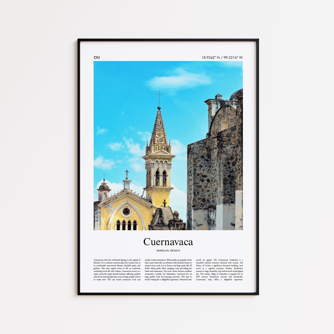 Cuernavaca Mexico Colonial Church Towers City of Eternal Spring Poster