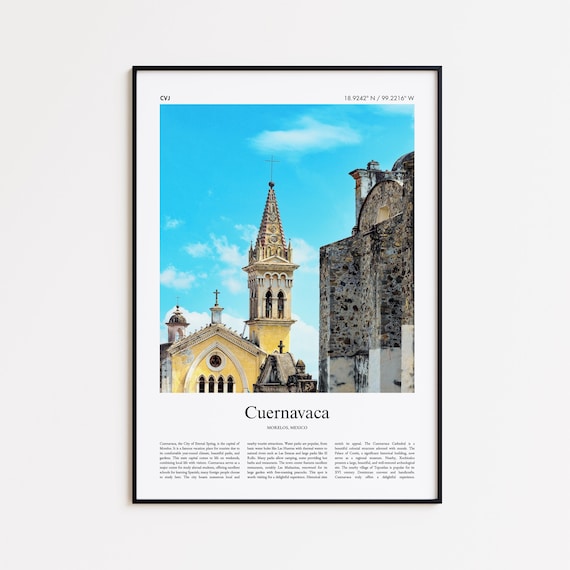 Cuernavaca Color Print Real Photo Poster Travel Gift Morelos Mexico Minimal City