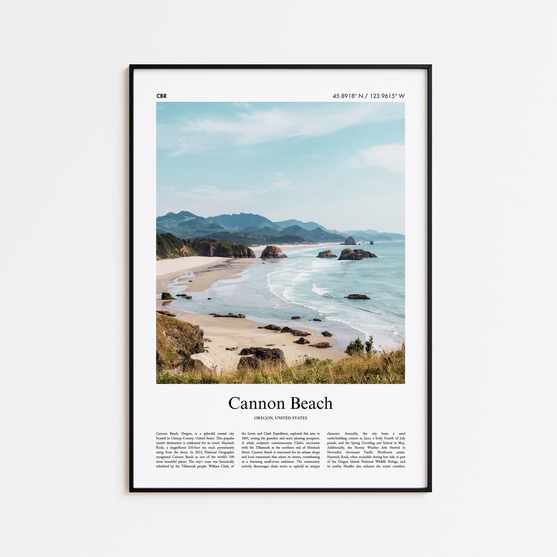 Cannon Beach Oregon Haystack Rock Coast Color Travel Photo Poster
