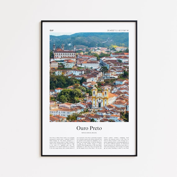 Ouro Preto Color Print Real Photo Poster Travel Gift Minas Gerais Brazil Minimal City