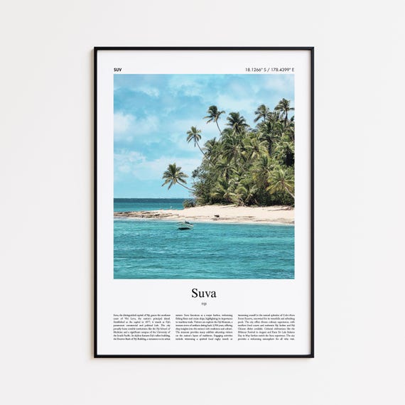 Suva Color Print Real Photo Poster Travel Gift Fiji Minimal City Wall Art