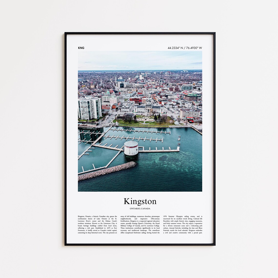Kingston Ontario Canada Historic Harbor Marina Limestone City Poster