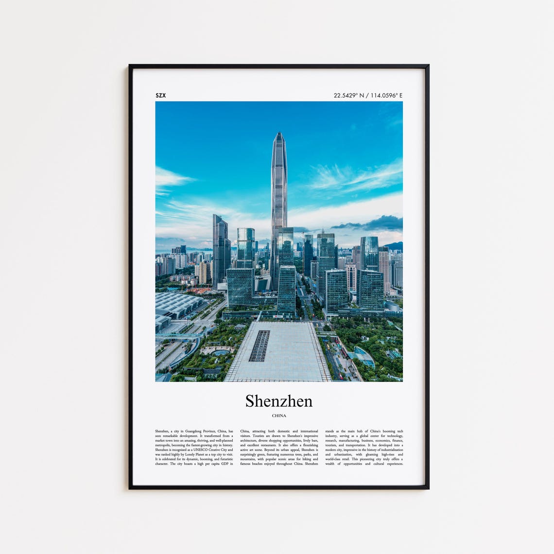 Shenzhen China Futuristic Skyscraper Skyline City Photo Poster