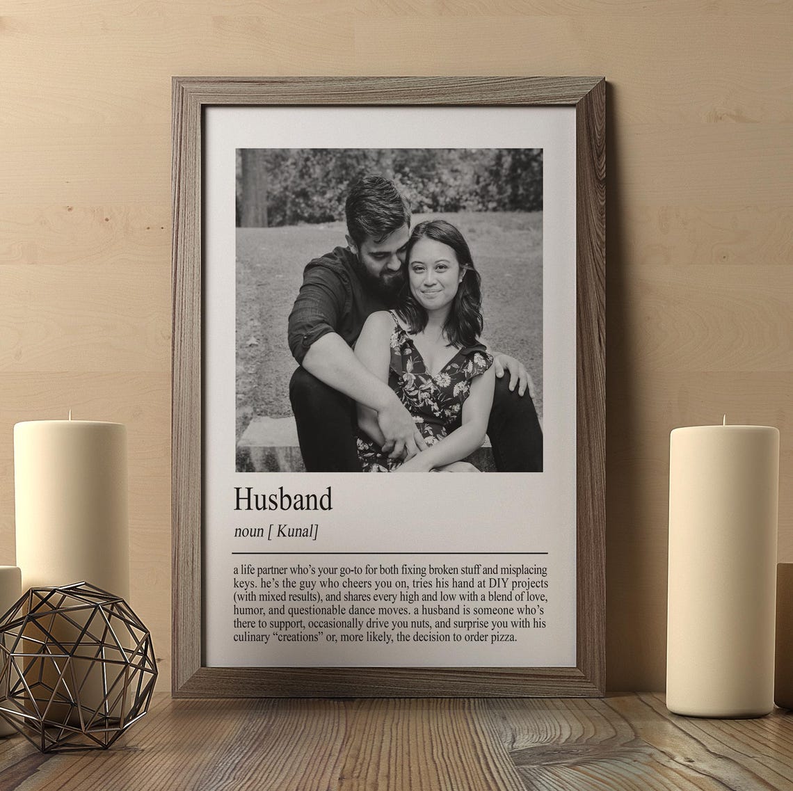 Personalized Husband Photo Definition Romantic Keepsake Gift Poster - Image 2