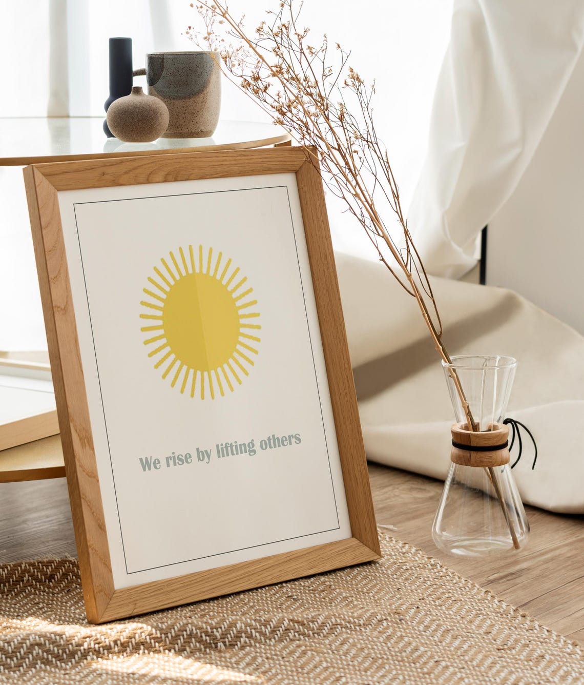 We Rise By Lifting Others Sun Illustration Kindness Wall Poster - Image 2