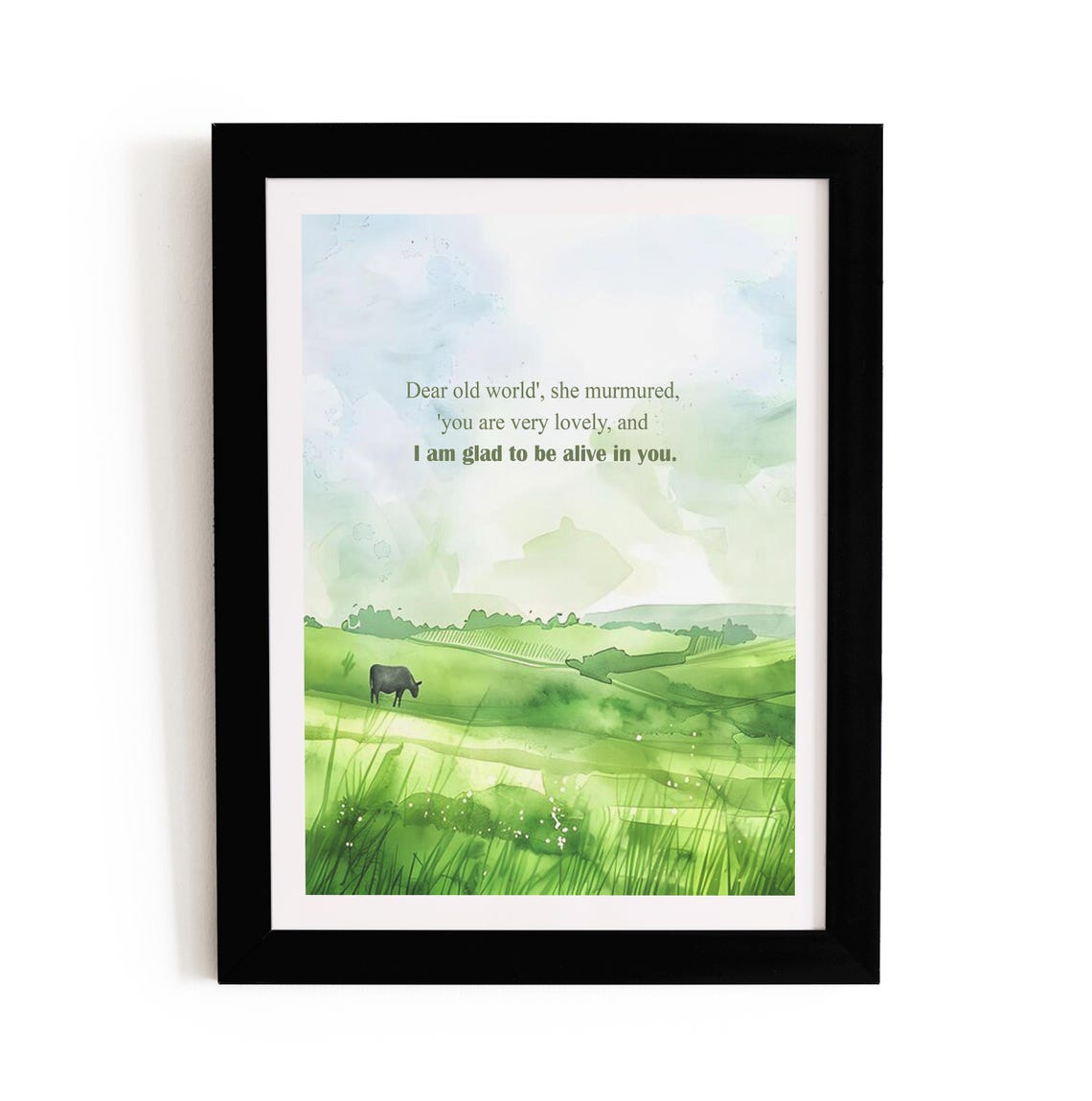 Anne Of Green Gables Dear Old World Quote Art Watercolor Meadow Poster - Image 2