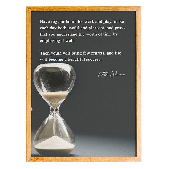 Little Women Louisa May Alcott Hourglass Quote Literary Poster
