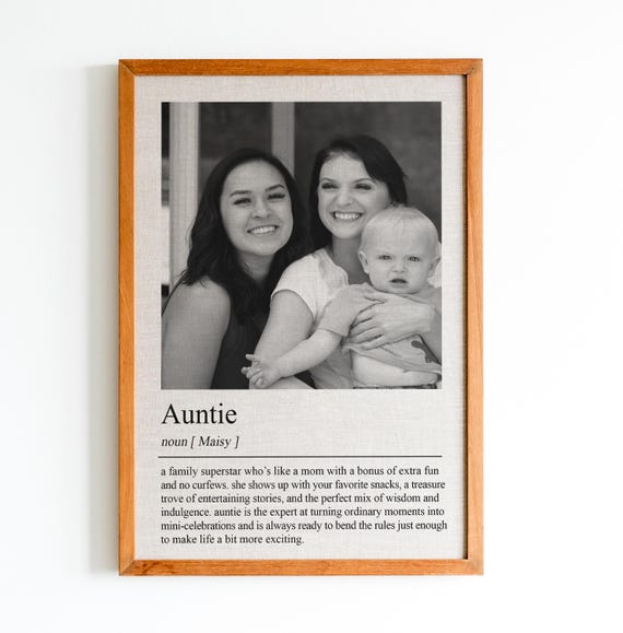 Personalized Auntie Definition Print Wall Art Print Gifts Wall Art Print Custom Photos Gift Auntie Print