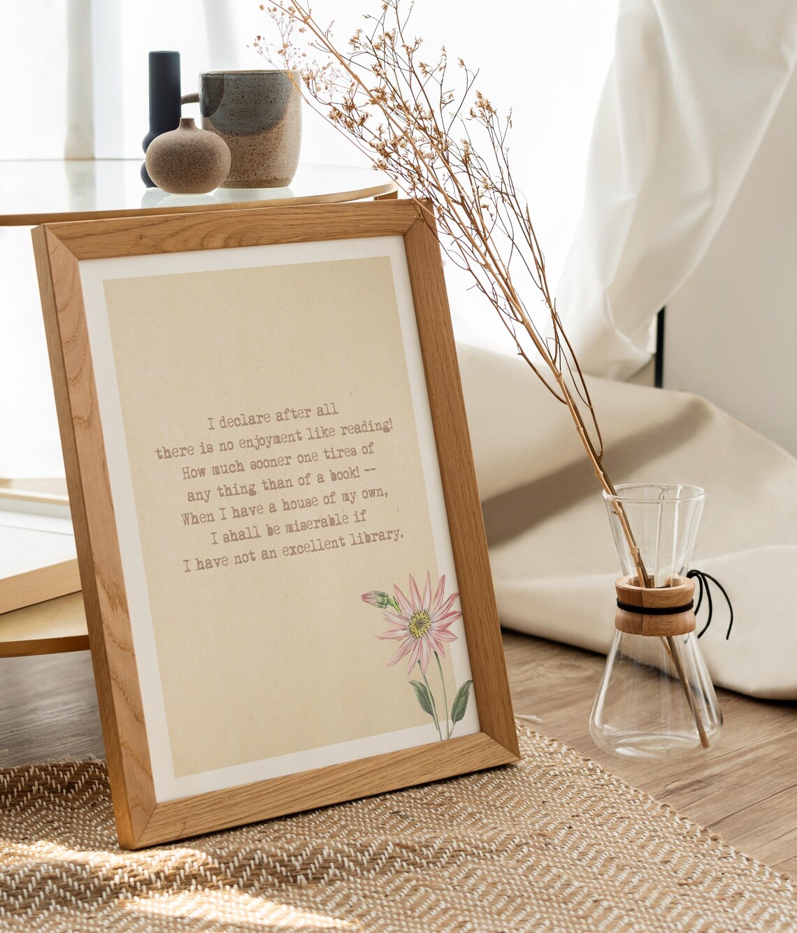 Pride and Prejudice Enjoyment Like Reading Quote Art Vintage Paper Poster - Image 2