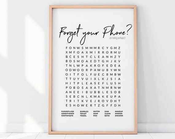 Funny Bathroom Wordsearch Restroom Activity Art Print
